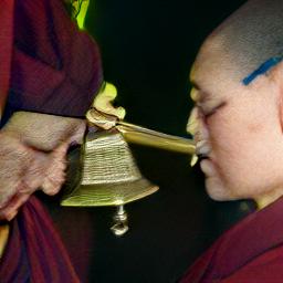 generated: Tibetan priests ringing a bell #6